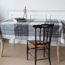 블랙앤 pvc 방수 테이블보, 혼합색상, 8인(140 x 230cm)
