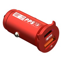 루트플러스 45W PPS 초고속 차량용충전기 2포트, RTC-CC450, 레드
