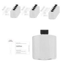 와이드 납작 페트 용기 250ml + 검정캡 + 클래식 콜드브루 스티커 세트, 14세트