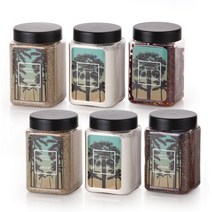 비프로젝트 하와이안 양념통 세트, 1세트, 양념통 사각 600ml + 스티커 8종