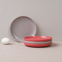 보울보울 볼볼 홈파티 디저트 플레이트 세트 18cm, 1세트, 식기 에쉬그레이 2p + 로제핑크 2p