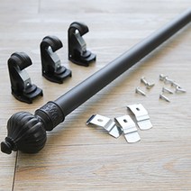 윈도우드레스 35mm 모던 웨이브 커튼봉, 블랙