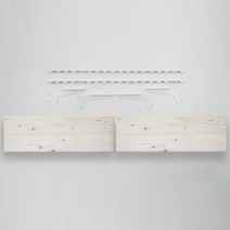 페인트인포 2단 찬넬선반 기둥 화이트 600mm x 2p + 받침대 화이트 150mm x 4p + 원목상판 스프러스 150 x 800 x 14 mm x 2p, 혼합색상