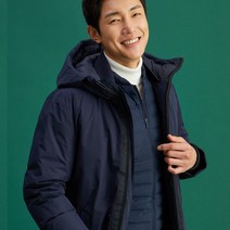 헤지스골프 남성용 웜 브릿지 스노클후드 다운점퍼 HUJU0D801N3