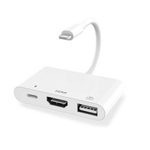 슈퍼 OTG HDMI 플러스 USB 플러스 8pin 충전 어댑터 H3, 혼합색상, 1개