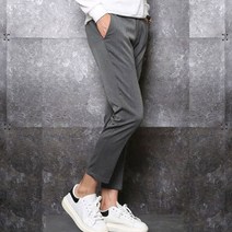 남성용 100 슬림스판 사이드밴딩 9부 슬랙스