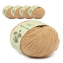 오가닉 코튼 뜨개실 5p, 13 베이비카멜, 5개