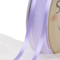 스마일리본 양단 오간디리본 15mm, 연보라, 45m