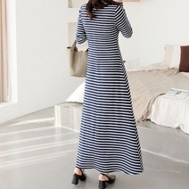 세이스타일 블랑누 V넥 A라인 기모 원피스