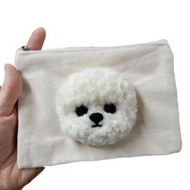 펫돌 니들앤콕 양모 니들 펠트 비숑 파우치 DIY 키트, 1개, 혼합색상