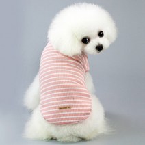 딩동펫 반려동물 베이비 줄무늬 티셔츠, 핑크