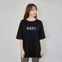 진마니아 여성용 데님진마니아 루즈핏 하프 반팔 티셔츠 CD5T37