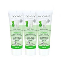 로고덴트 엑스트라 프레쉬치약 페퍼민트향, 75ml, 3개