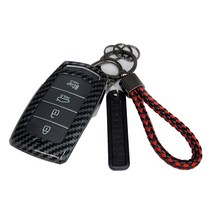 그린텍 카본 키케이스 제네시스 스마트키, 실버크롬+체크레드, 제네시스 전용타입