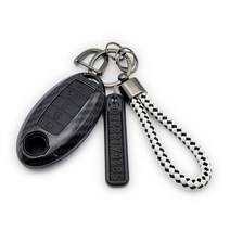 그린텍 카본 키케이스 인피니티 스마트키 5버튼, 블랙, 키링(체크화이트), 1세트