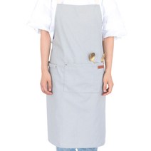 마켓감성 심플 캔버스 쉐프 앞치마, 그레이, 1개