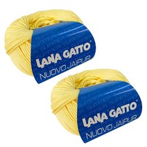 라나가또 자이푸르 면 뜨개실 2p, 6538 레몬옐로우, 2개