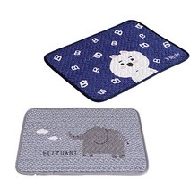 사랑예감 미끄럼방지 현관 화장실 욕실 퀄팅 순면 발매트 2종 세트, 곰A, 코끼리