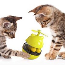예보들 고양이 움직이는 장난감 노즈워크 간식볼 프로펠러형, 엘로우, 1개