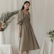 나루강 Wide Puff Sleeve Smock Dress 원피스