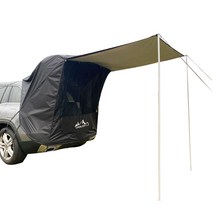 카페클럽 SUV 테일 텐트 + 폴대 2m x 2p + 폴대 파우치, 블랙, 1세트