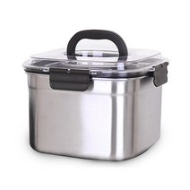 실버스타 OIC 스텐 밀폐용기 정사각돔 핸디형 19호, 4700ml, 1개