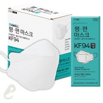평편 황사방역용 마스크 대형 KF94 화이트, 1개입, 50개