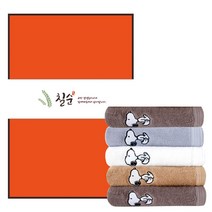 송월타월 스누피 베이직 타월 5p + 케이스 5p + 칠순 팔순 띠지 A타입 500 x 70 mm 5p 세트, 랜덤발송(타월, 케이스), 1세트
