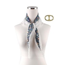 마리끌레르 볼로네즈 쁘띠 마름모 레이스 스카프 + 스카프링 세트