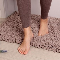 허니멜로 단색 발매트 뜨개질 DIY 패키지, 1세트, 모카(퍼피), 크림(논슬립매트)