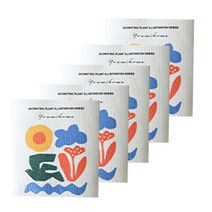 양손컴퍼니 다회용 종이행주 꽃과바다, 1개, 5개입