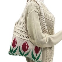 모모 튤립 니트 숄더백