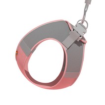 카르노코리아 강아지 마카롱 메쉬 하네스 + 줄 세트 S, 핑크