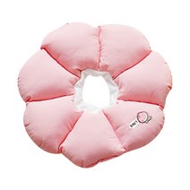 반려동물 복숭아 자수 쿠션 넥카라 핑크 M, 1개
