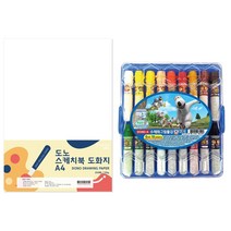 투코비 도노 스케치북 도화지 130g A4 250p + 동아 빼꼼 수채화물감 18색 사출케이스, 혼합색상, 1세트