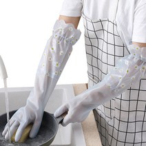 하이어데코 데이지 파스텔 고무장갑 롱 타입 양손세트 S, 블루, 1세트, 소(S)