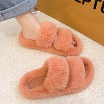 여성용 도도른 빅사이즈 겨울 털 슬리퍼