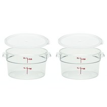 캠브로 원형 플라스틱 야채보관통 냉장고수납 사료통 + 뚜껑, 2개