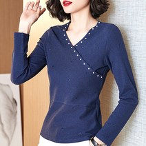 아뗄릭 진주 크로스 엄마 니트 티셔츠 00409