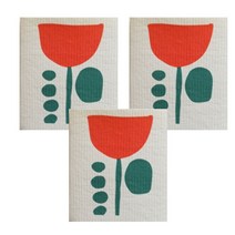 리빙제이 대나무섬유 주방 행주 튤립 3p, 1개