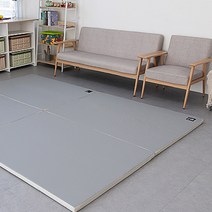 엘키즈 프리미엄 2단 제로갭 폴더매트 일반, 크림 그레이