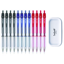 자바펜 나노라인 펜 0.3mm 3종 x 4p + 펜트레이 세트, 검정, 파랑, 빨강(펜), 화이트(펜트레이), 1세트