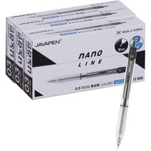 자바펜 0.3 나노라인 볼펜 검정 0.3mm 12p, 혼합색상, 3개