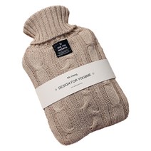 에버하우스 베이직 보온 물주머니 2L + 니트 커버 세트 베이지 20 x 30 cm, Free