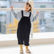 느엘 유아용 골덴 멜빵 긴바지