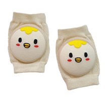 유아용 아리와아기 2중 쿠션 오가닉코튼 무릎보호대 양쪽 세트, 병아리, 1세트
