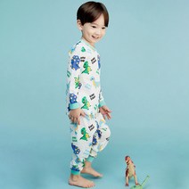 올로미미 아동용 리틀다이노 9부 자가드 실내복 상하 세트