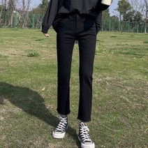 비커밍제이 슬림 스트레이트 9부 청 데님 팬츠
