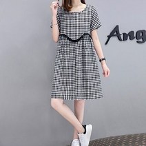 에스텔라 심플 체크 임산부 원피스