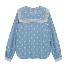 비엔엑스 도트 심플 블라우스